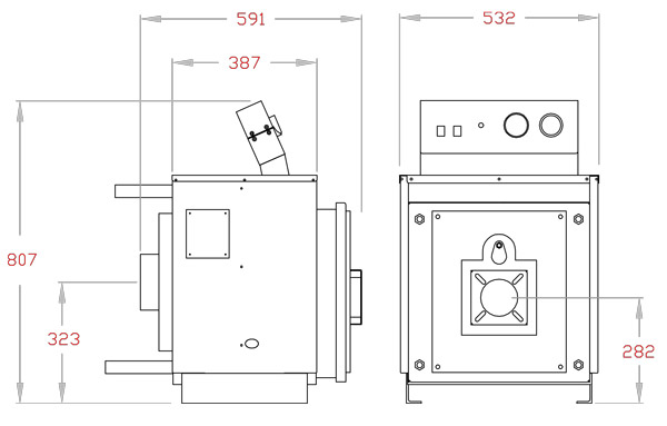 ابعاد و اندازه دیگ فولادی آبگرم آذران صنعت امرتات (کالور) مدل C36