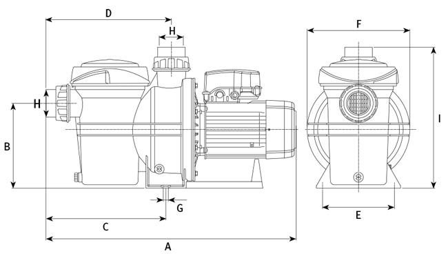 جدول ابعاد و اندازه‌های پمپ‌های استخری اسپا سری SILEN S2