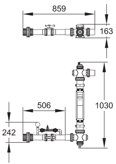 ابعاد و اندازه دستگاه ضدعفونی ترکیبی ازن و UV استخر ایمکس مدل NT-UV87-TO