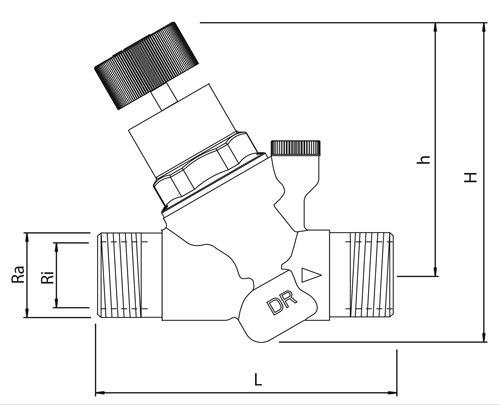 ابعاد و اندازه شیر فشارشکن هانیول مدل DO4FM