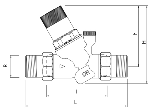 ابعاد و اندازه شیر فشارشکن هانیول مدل DO5FS
