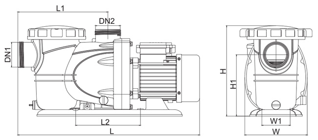 ابعاد پمپ تصفیه استخری لئو سری XKP