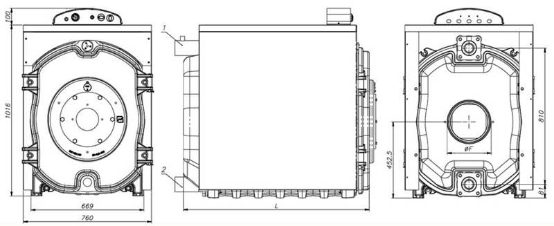 ابعاد و اندازه دیگ چدنی ام آی تری مدل L90