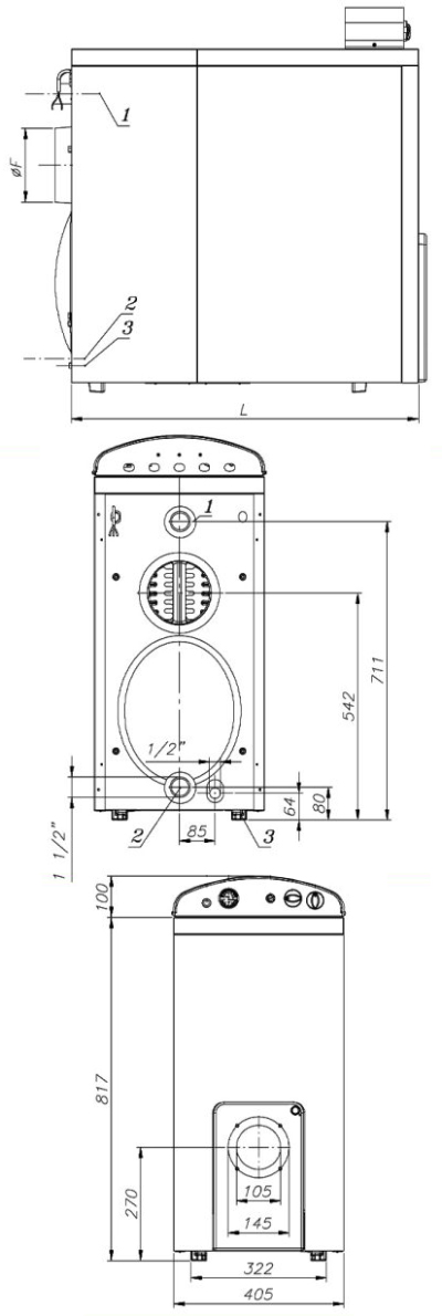 ابعاد و اندازه دیگ چدنی MI3 سری S90
