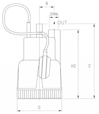 ابعاد و اندازه پمپ کفکش پنتاکس Pentax سری DP