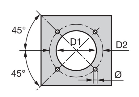 ابعاد و اندازه فلنچ مشعل 2 مرحله ای گازی ریلو Riello مدل RS50