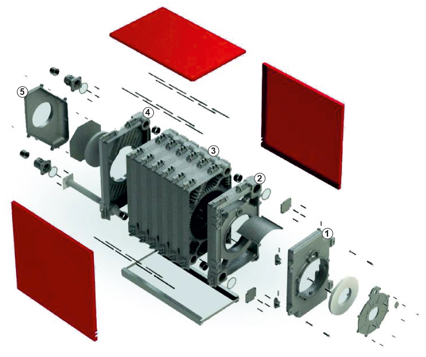 دیاگرام قطعات دیگ چدنی شوفاژکار مدل توربو