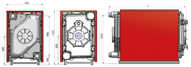 ابعاد و اندازه دیگ شوفاژکار سری توربو