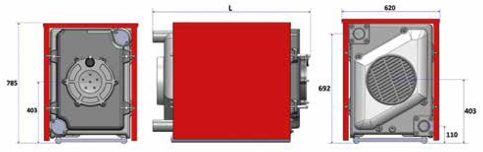 ابعاد و اندازه دیگ شوفاژکار سری سوپر 400