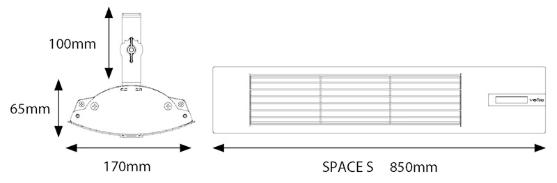 مشخصات ابعادی هیتر Space s