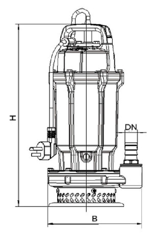 ابعاد و اندازه پمپ کف کش لئو سری QDX 