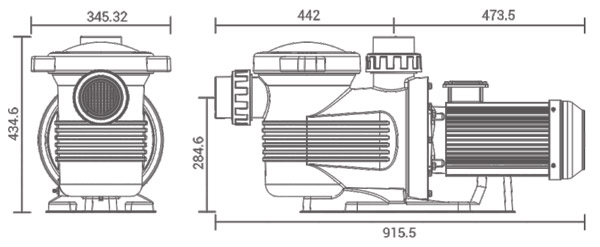 ابعاد و اندازه پمپ تصفیه استخری UPH ایمکس 