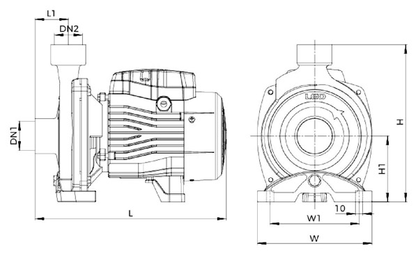 جدول ابعاد و اندازه پمپ آب بشقابی لئو LEO سری ACm 