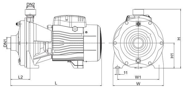 جدول ابعاد و اندازه پمپ آب دو پروانه لئو LEO سری 2ACm 