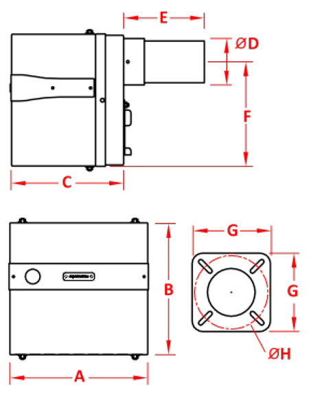 مشخصات ابعادی مشعل گازوئیل سوز آکوامارین
