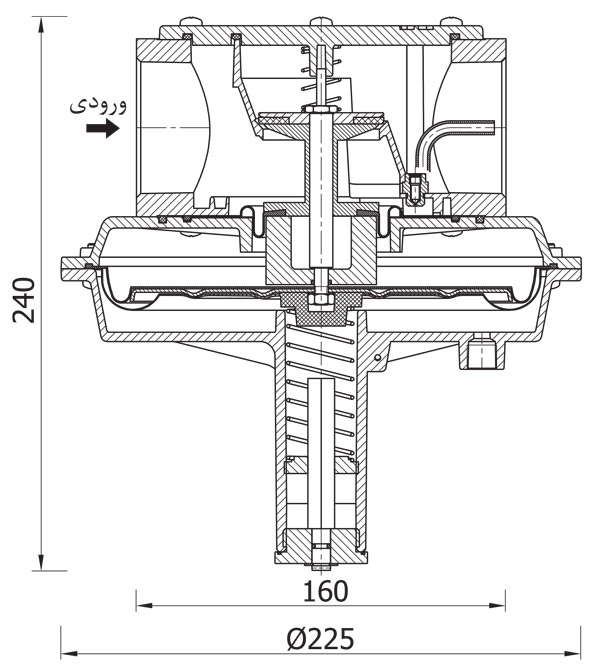 ابعاد و اندازه رگلاتور کنترل نسبت هوا گاز ستاک SET285