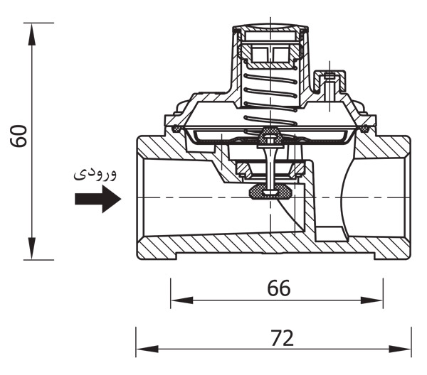 ابعاد و اندازه رگلاتور گاز ستاک سری SET203

