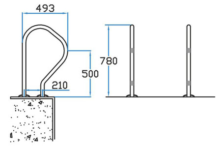 ابعاد و اندازه نردبان چند تکه استخر استپ+آدور آکوامارین 