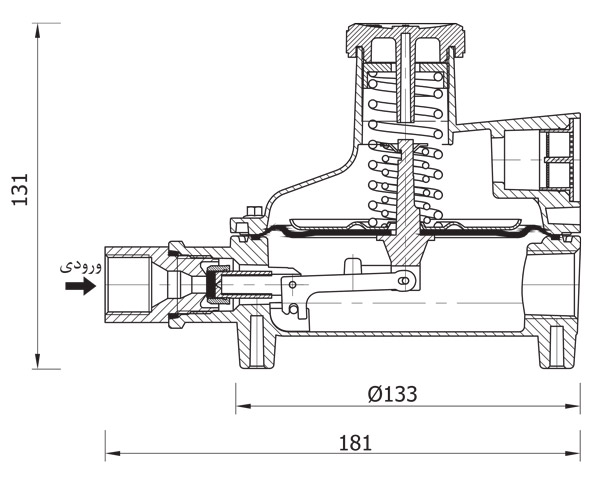 ابعاد و اندازه رگلاتور گاز مایع ستاک مدل SET291 